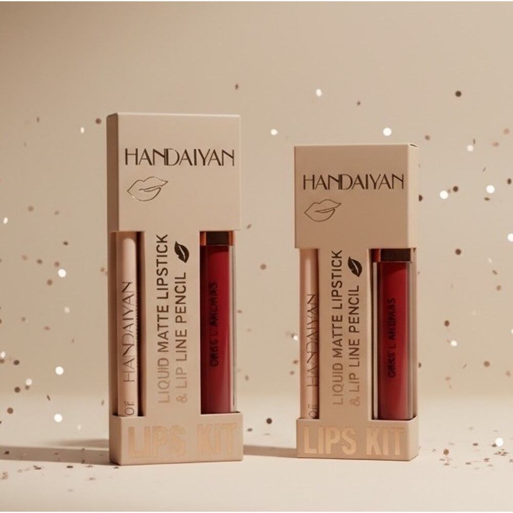 Handaiyan Liquid Matte Lipstick & Lip Line Pencil kit Value Pk Shades #09 & #10